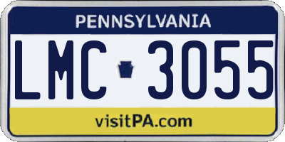 PA license plate LMC3055