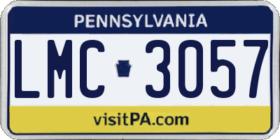 PA license plate LMC3057