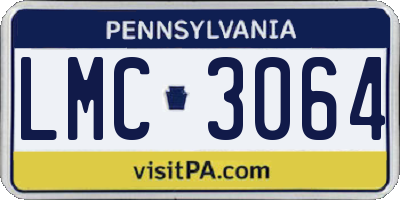 PA license plate LMC3064