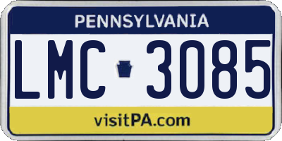 PA license plate LMC3085