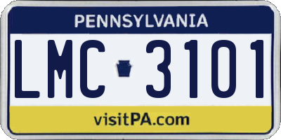 PA license plate LMC3101