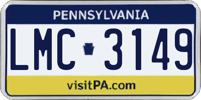 PA license plate LMC3149