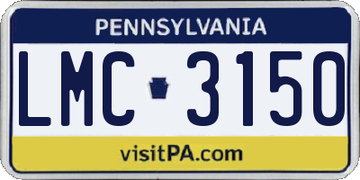 PA license plate LMC3150