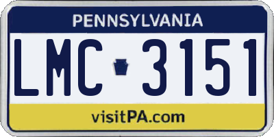 PA license plate LMC3151