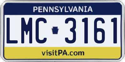 PA license plate LMC3161