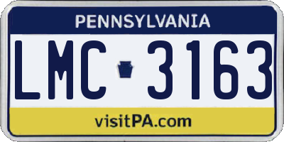 PA license plate LMC3163