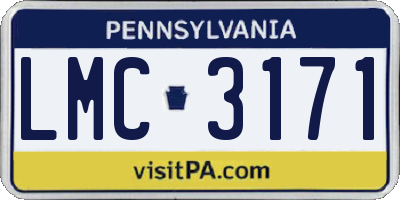 PA license plate LMC3171