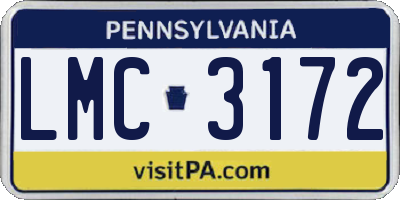 PA license plate LMC3172