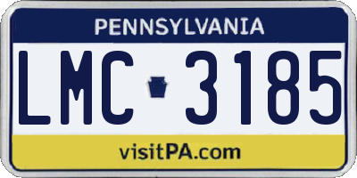 PA license plate LMC3185