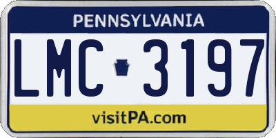 PA license plate LMC3197