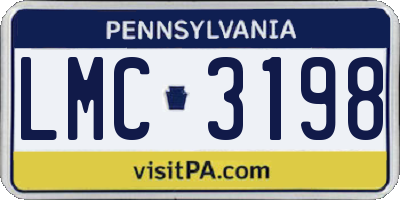 PA license plate LMC3198