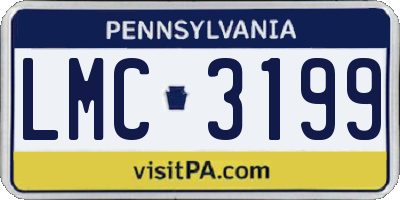 PA license plate LMC3199