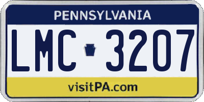 PA license plate LMC3207