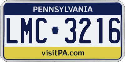 PA license plate LMC3216