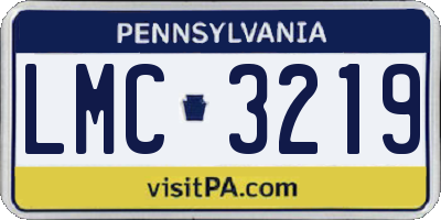 PA license plate LMC3219