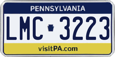 PA license plate LMC3223
