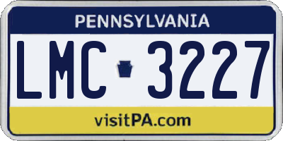 PA license plate LMC3227