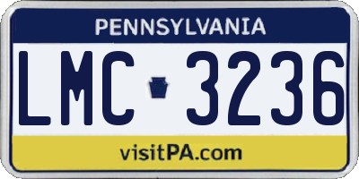 PA license plate LMC3236