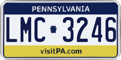 PA license plate LMC3246