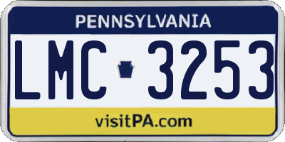 PA license plate LMC3253