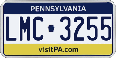 PA license plate LMC3255