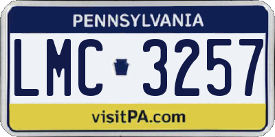 PA license plate LMC3257