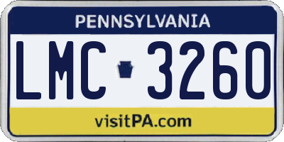 PA license plate LMC3260