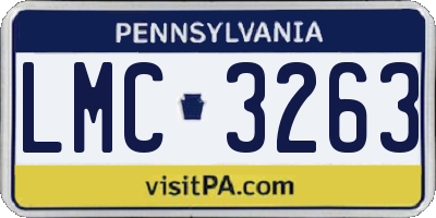PA license plate LMC3263