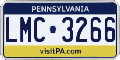 PA license plate LMC3266