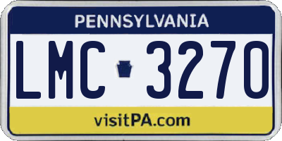 PA license plate LMC3270