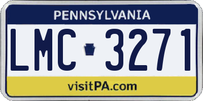 PA license plate LMC3271