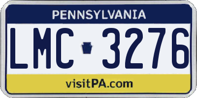 PA license plate LMC3276