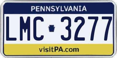 PA license plate LMC3277