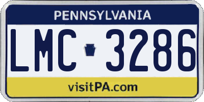 PA license plate LMC3286