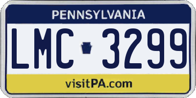 PA license plate LMC3299
