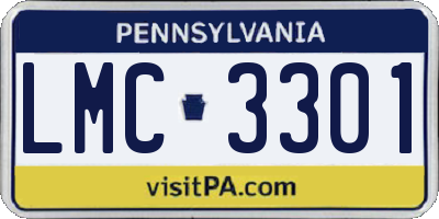 PA license plate LMC3301