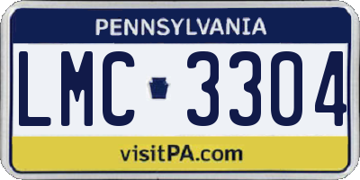 PA license plate LMC3304