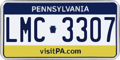 PA license plate LMC3307