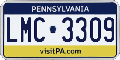 PA license plate LMC3309