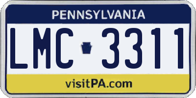PA license plate LMC3311