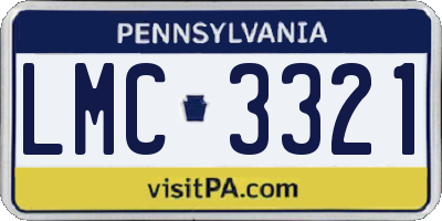 PA license plate LMC3321