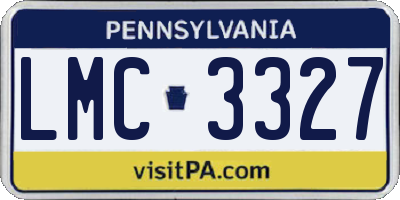 PA license plate LMC3327