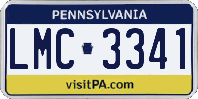 PA license plate LMC3341