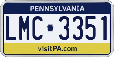 PA license plate LMC3351