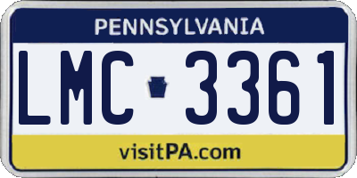 PA license plate LMC3361