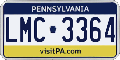 PA license plate LMC3364