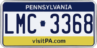 PA license plate LMC3368