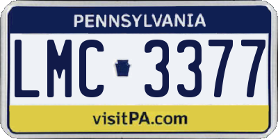 PA license plate LMC3377