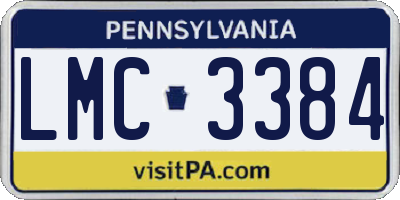 PA license plate LMC3384