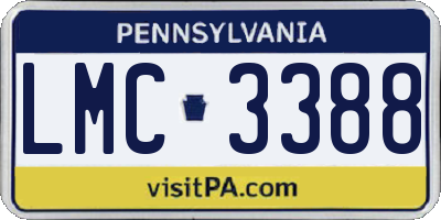 PA license plate LMC3388